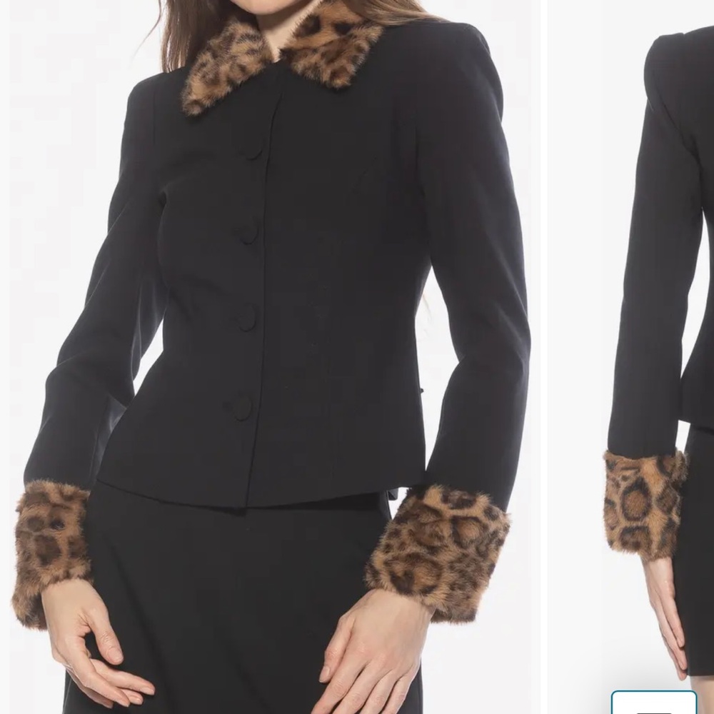 Cheetah/Black Blazer - Picture 2 of 3